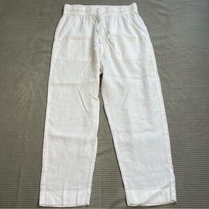 Sigrid Olsen 100% Linen Pants Medium Womens White Summer Beach Resort